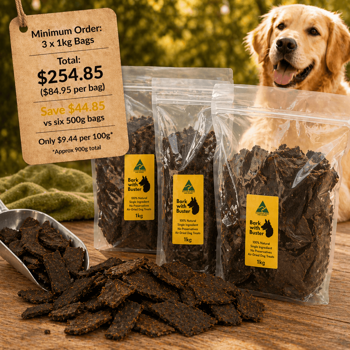 Bulk Lamb Liver Dog Treats 1kg | Premium Australian 3kg Bundle - Bark with Buster