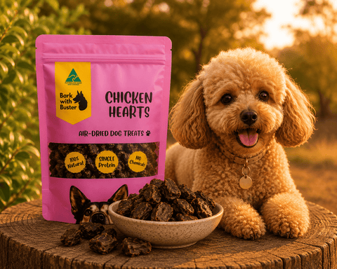 Chicken Heart Dog Treats Australia | Natural High Value Training Rewards - Bark with Buster