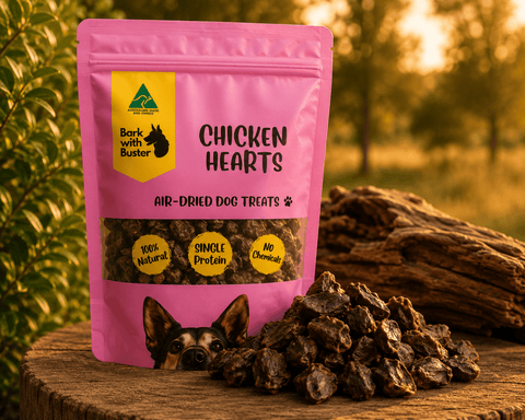 Chicken Heart Dog Treats Australia | Natural High Value Training Rewards - Bark with Buster