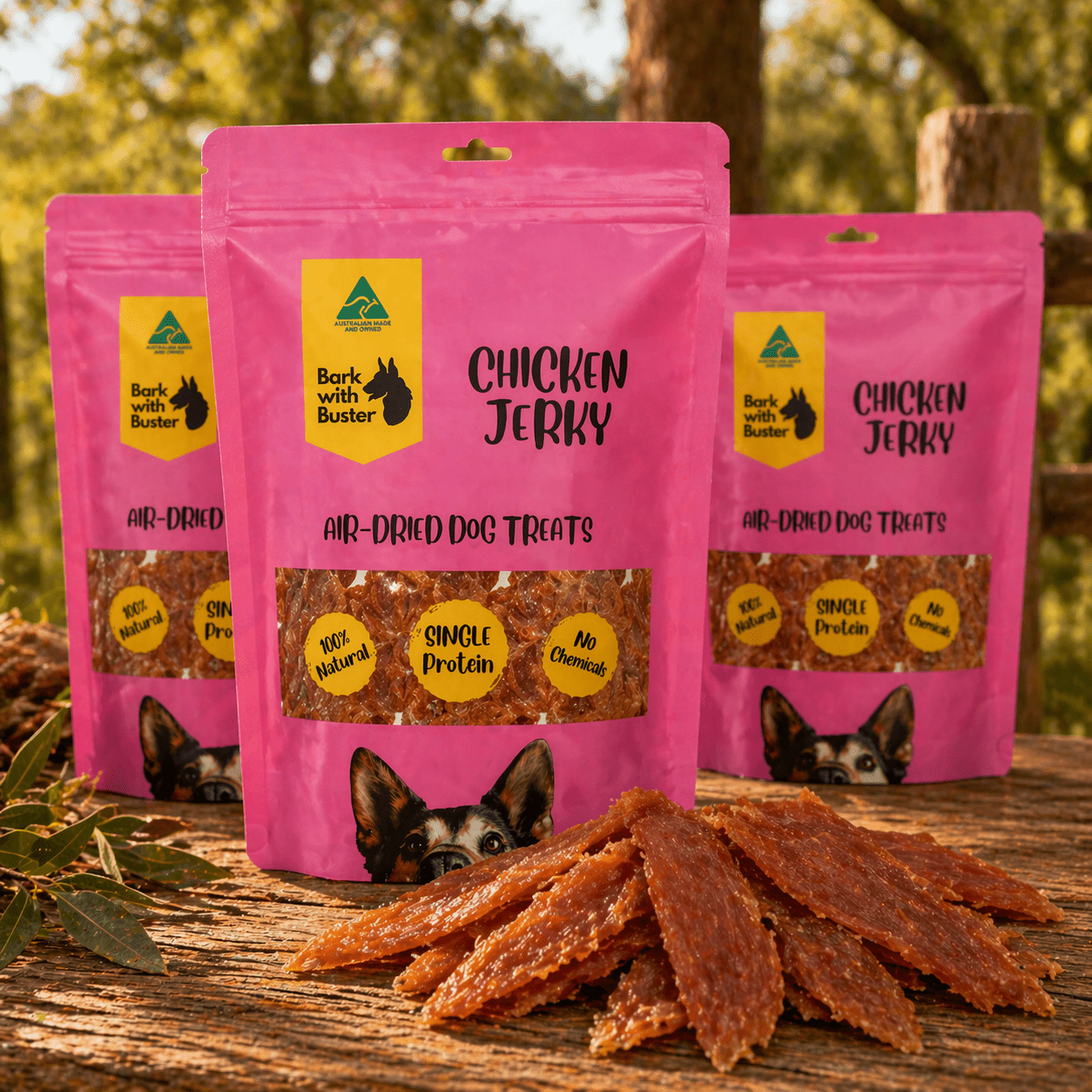 Chicken Jerky Dog Treats – Natural & Australian - Bark with Buster