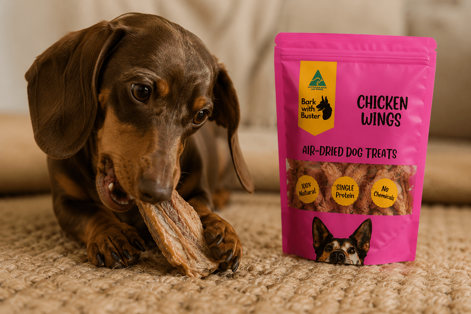 Chicken Wing Dog Treats Australia | Natural Crunchy Dog Chews - Bark with Buster