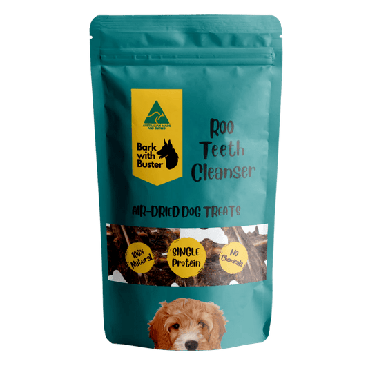 Kangaroo Dental Cleansers Dog Treats - Kangaroo Chews Bark with Buster Pouch