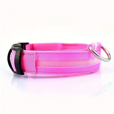 Safety Led pink dog collar