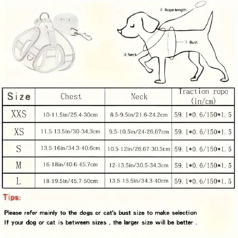 Breathable mesh Reflective Adjustable Dog Harness with adjustable fit