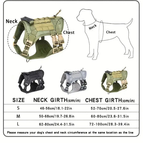 Tough Tactical dog harness for control - no-pull design with even pressure distribution