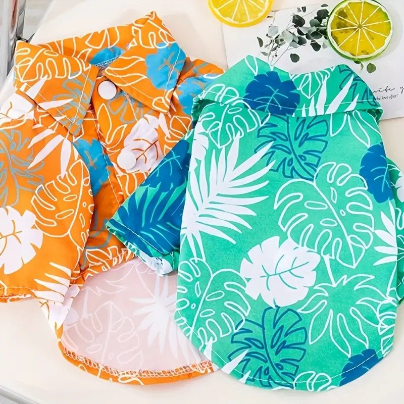 Dog Shirt Hawaiian Leaf Print