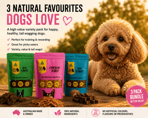Dog Treats Value Pack Australia | Natural Beef Chicken & Kangaroo Mix - Bark with Buster