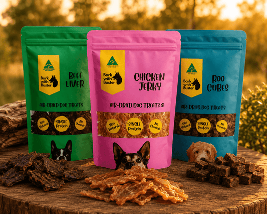Dog Treats Value Pack Australia | Natural Beef Chicken & Kangaroo Mix - Bark with Buster