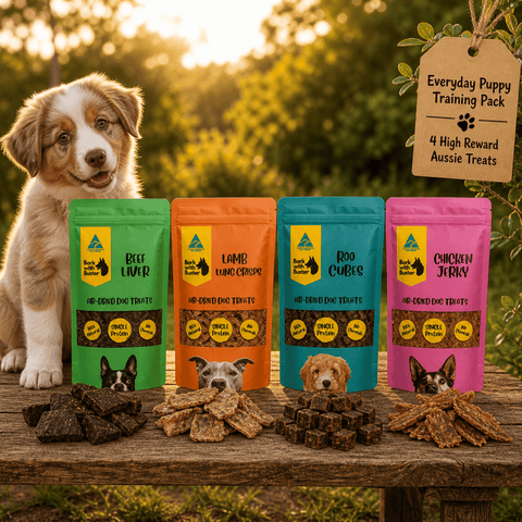 Everyday Puppy Training Pack – 4 High - Reward Aussie Treats - Bark with Buster