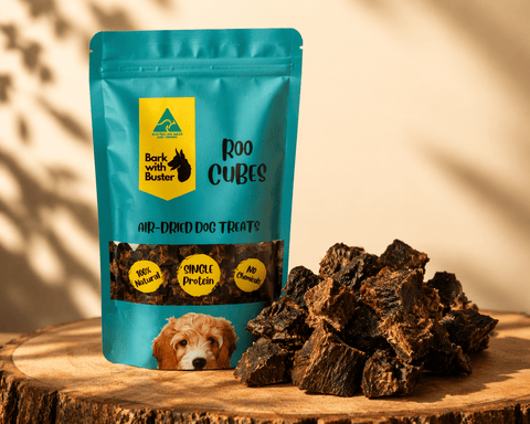 Kangaroo Cube Dog Treats – Bite - Size Training Rewards - Bark with Buster