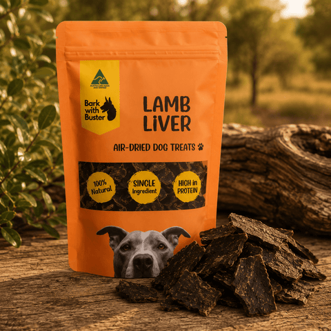 Lamb Liver Dog Treats Australia | Natural Air Dried Training Treats - Bark with Buster
