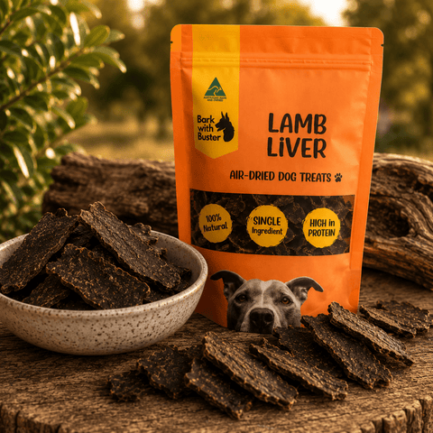 Lamb Liver Dog Treats Australia | Natural Air Dried Training Treats - Bark with Buster