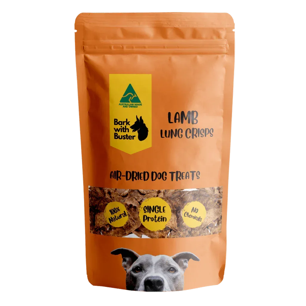 Australian Lamb Lung Crisp Dog Treats - Bark with Buster