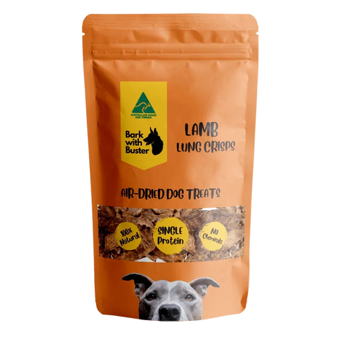 Australian Lamb Lung Crisp Dog Treats - Bark with Buster