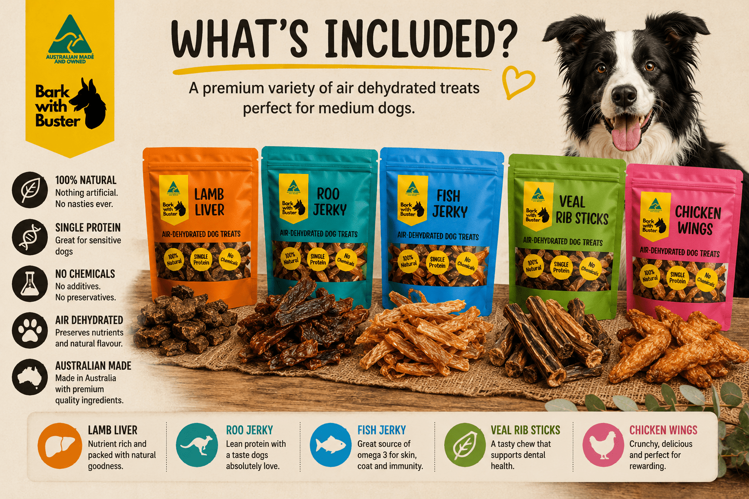 Medium Dog Treat Gift Bundle | Natural Dog Treats - Bark with Buster