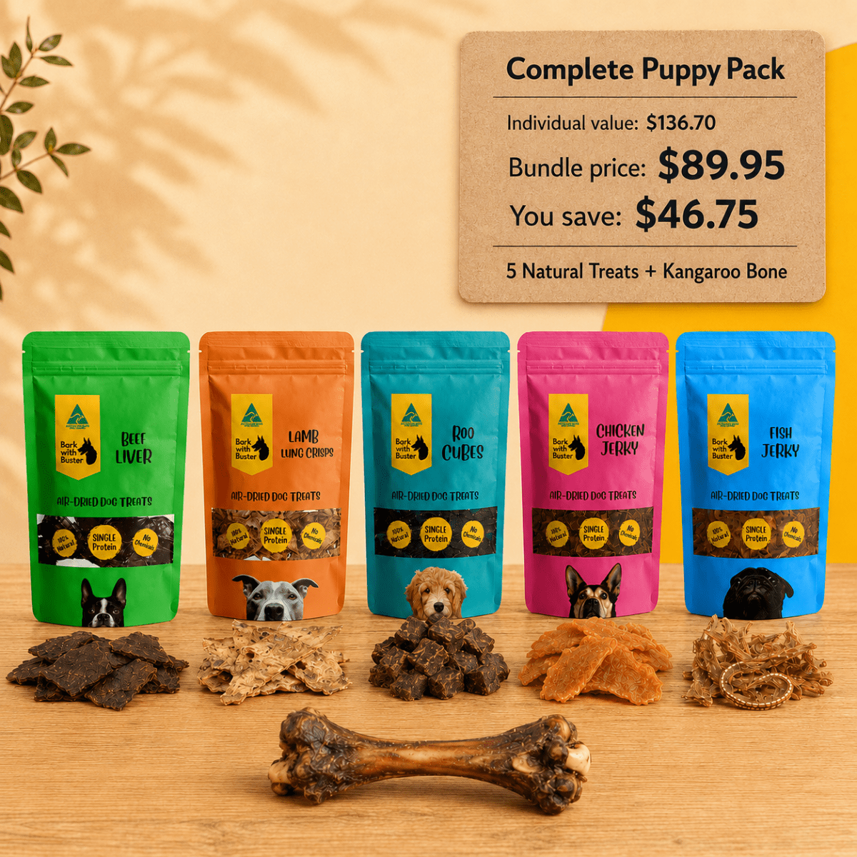 Puppy Training & Chew Pack - Bark with Buster