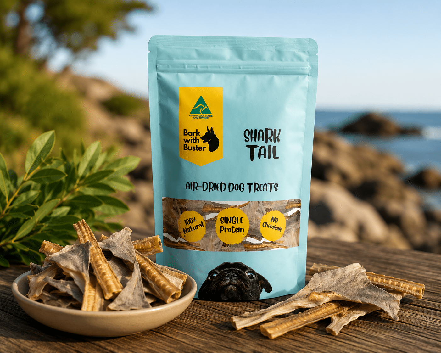 Shark Tail Dehydrated Dog Treats - Bark with Buster