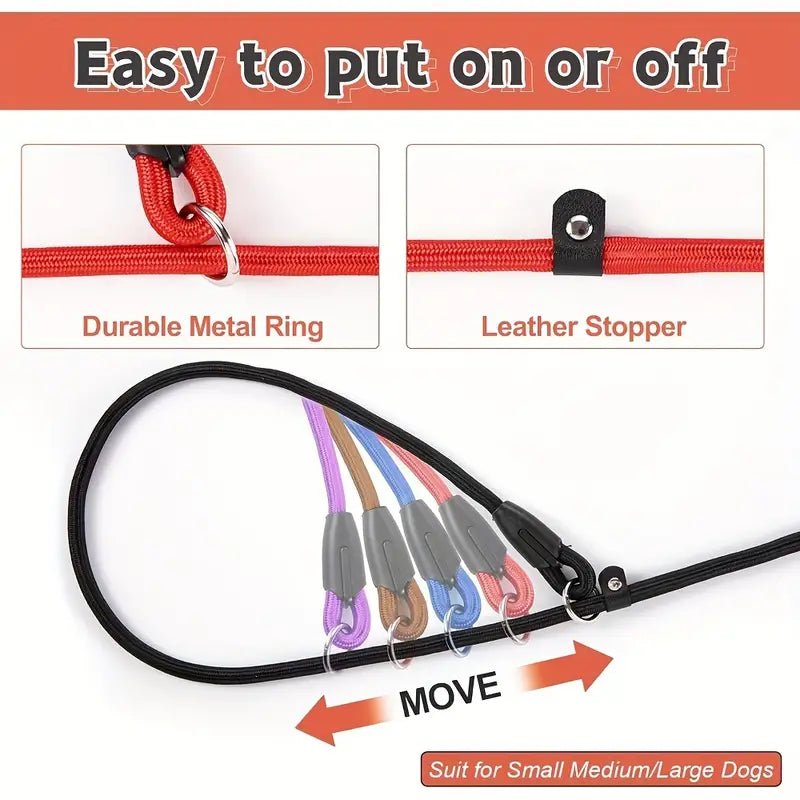 Slip Lead Dog Leash – Durable, Comfortable & Easy to Use - Bark with Buster